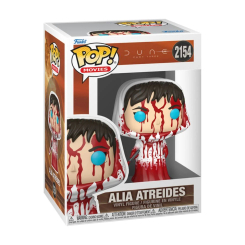Figura POP Dune Part Three Alia Atreides en vinilo con detalles de sangre y ojos azules intensos. Presentada en caja regalo, forma parte de la colección oficial de la saga Dune.