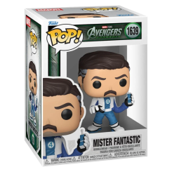 Figura POP Marvel Studios Avengers Doomsday Mister Fantastic en vinilo con caja regalo. Representa al personaje con su traje azul y detalles característicos dentro de la colección Avengers Doomsday.