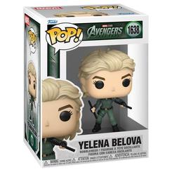 Figura POP de Yelena Belova de Marvel Studios Avengers Doomsday en vinilo con cabeza oscilante, presentada en caja regalo para coleccionistas.