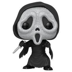 Figura POP Ghost Face 3 Bling de vinilo de FUNKO en caja regalo, con detalles brillantes que realzan al personaje de la saga de terror.