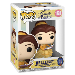 Figura POP Disney La Bella y la Bestia Belle Reading Book de vinilo por FUNKO en caja regalo. Representa a Bella leyendo un libro con su vestido amarillo característico en el estilo clásico POP.