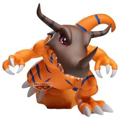 Figura Greymon de Digimon Adventure de 13 cm fabricada por Banpresto. Representa al personaje con detalles fieles y colores vivos, ideal para coleccionistas de anime y fans de la saga Digimon.