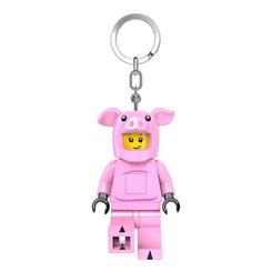 Llavero linterna Piggy Girl Lego de 76 mm con luces LED en los pies y interruptor en el pecho. Accesorio práctico y compacto fabricado por LEGO para uso diario y colección.