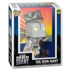 Figura vinilo Funko POP de El Gigante de Hierro en caja regalo con diseño VHS Covers, ideal para coleccionistas y fans de la película.