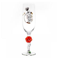 Preciosa copa de la Bella y la Bestia basada en el clásico de Walt Disney. Esta preciosa copa está realizada en vidrio de color transparente y rojo. El tamaño aproximado es de 21 x 6 cm., 