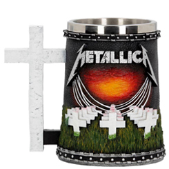 Brutal Jarra de Cerveza con el logo de Metallica Master of Puppets. Esta preciosa obra de arte está realizada en acero inoxidable y resina con una capacidad 600 ml, 