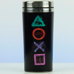 Impresionante Taza de viaje con el Logo de PlayStation basada en la fabulosa consola de video juegos PlayStation.. La taza está realizada acero inoxidable.