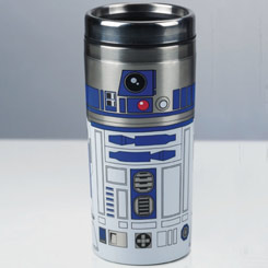 Taza de viaje oficial de Star Wars con el motivo del fantástico R2-D1 de alta calidad con una capacidad de 0,45 litros, incluye grabados en el exterior.  La taza está realizada acero inoxidable