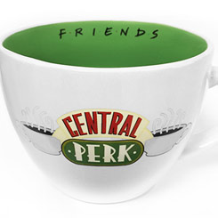 Taza oficial de Warner con el motivo del famoso café de la serie Friends El Central Perk, revive las aventuras de Rachel Green, Phoebe Buffay, Chandler Bing, Joey Tribbiani, Ross Geller, y Monica Geller.